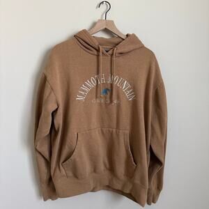 Mammoth Mountain Hoodie Pullover Sweatshirt Hoodie Mens Size Large Tan Classic